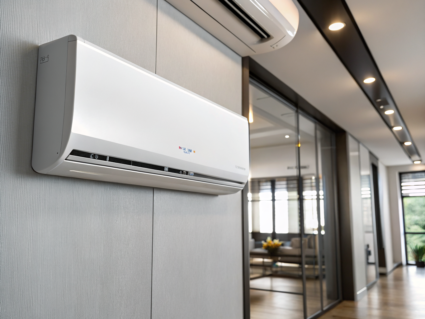 Mini split HVAC unit installed in a home office